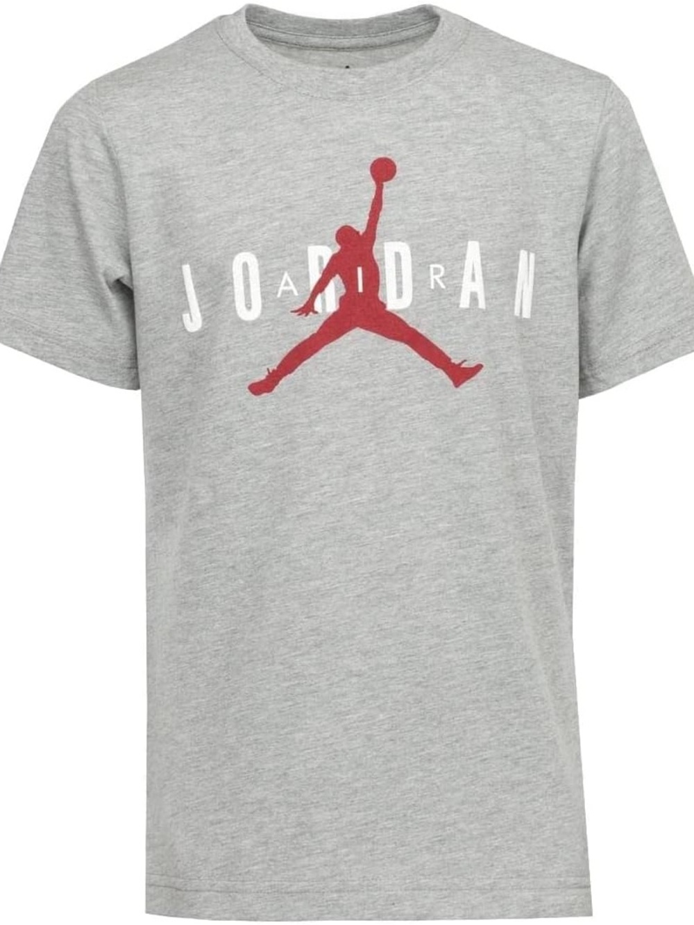 Jordan Gray Short-Sleeve Tee with Red Jumpman